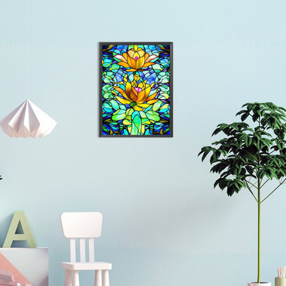 Pond Lotus - Full Round Drill Diamond Painting 30*40CM