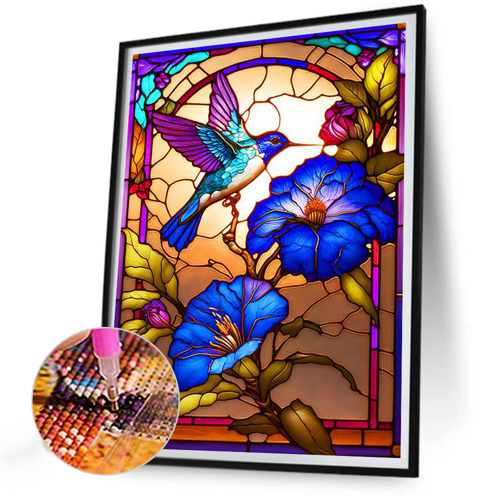 Bird And Morning Glory - Full Round Drill Diamond Painting 30*40CM