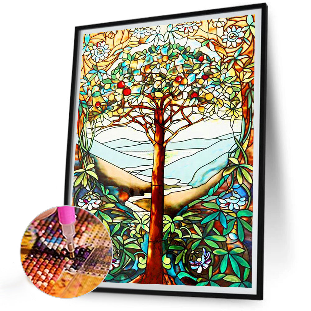 Tree - Full Round Drill Diamond Painting 30*40CM