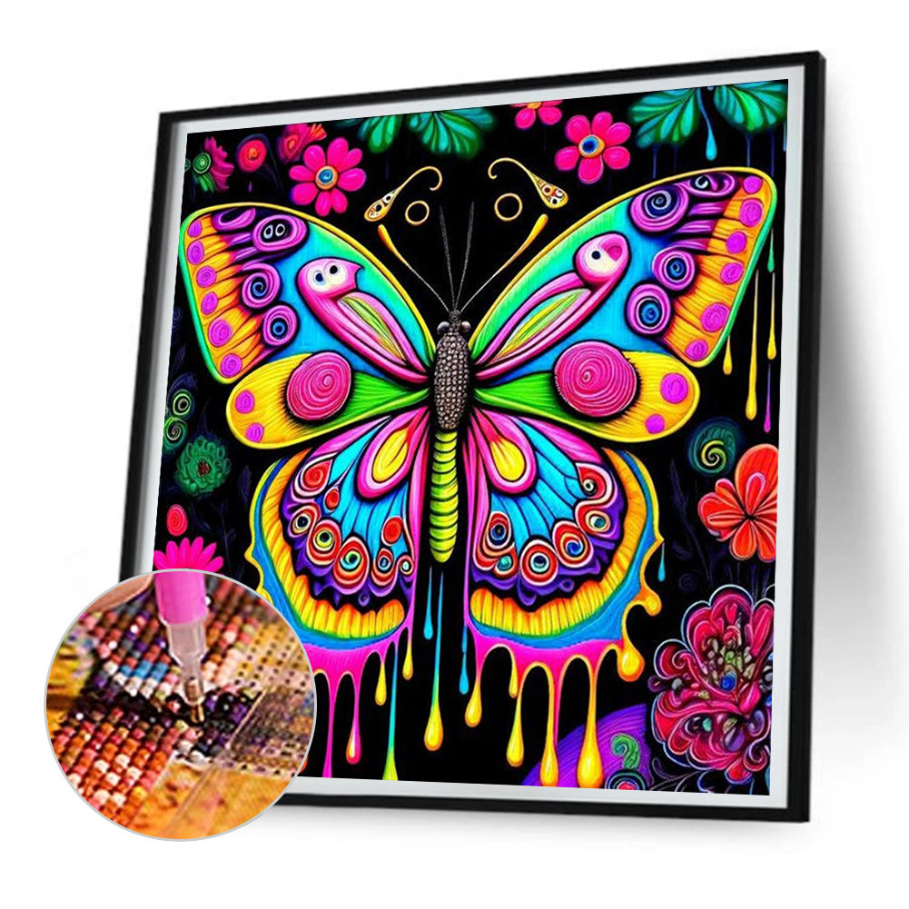 Colorful Butterfly - AB Dril Round Diamond Painting 30*30CM