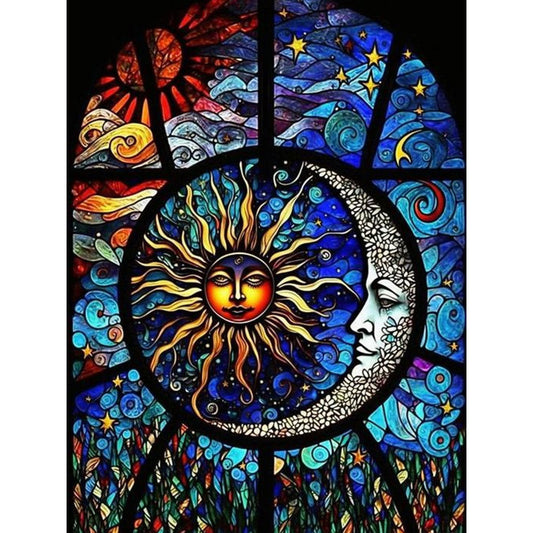 Moon Glass Painting - AB Dril Round Diamond Painting 30*40CM