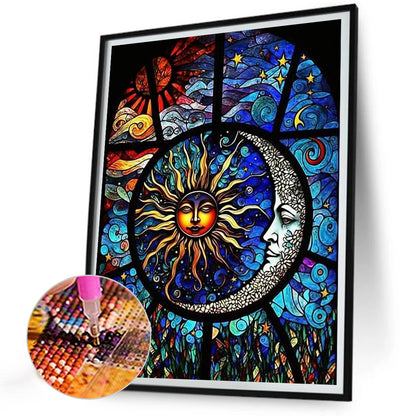 Moon Glass Painting - AB Dril Round Diamond Painting 30*40CM