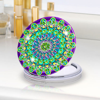 DIY Crystal Diamond Mirror Portable Mandala Art Craft Set Pocket Mirror for Girl