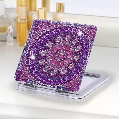 DIY Crystal Diamond Mirror Portable Mandala Art Craft Set Pocket Mirror for Girl