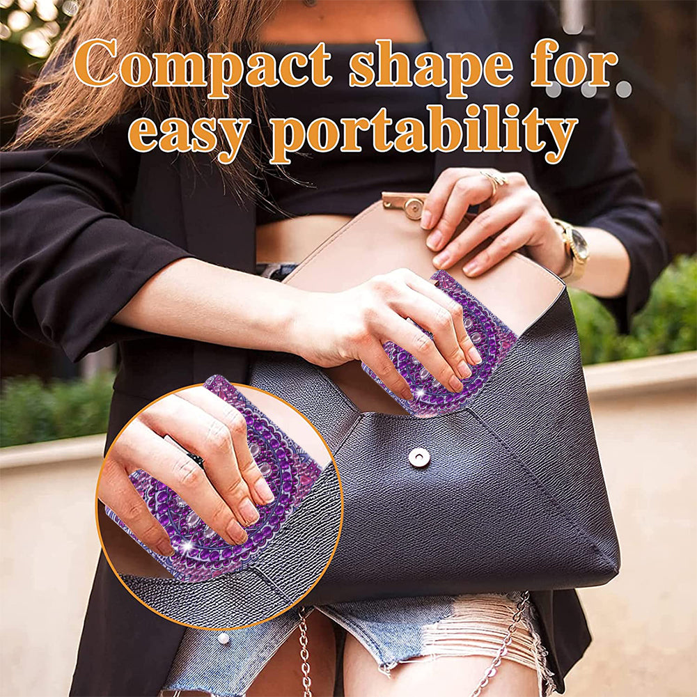 DIY Crystal Diamond Mirror Portable Mandala Art Craft Set Pocket Mirror for Girl