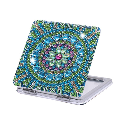 DIY Crystal Diamond Mirror Portable Mandala Art Craft Set Pocket Mirror for Girl