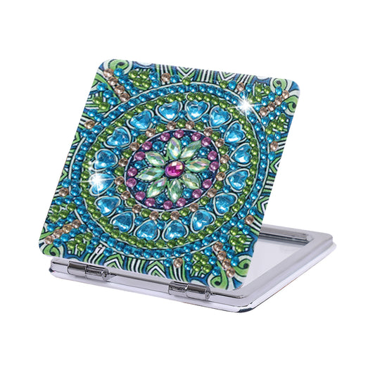 DIY Crystal Diamond Mirror Portable Mandala Art Craft Set Pocket Mirror for Girl