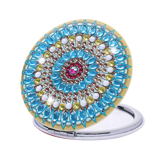 DIY Crystal Diamond Mirror Portable Mandala Art Craft Set Pocket Mirror for Girl