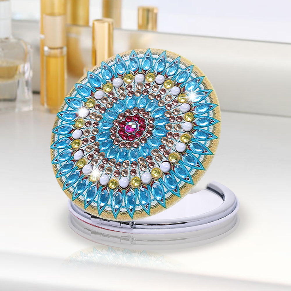 DIY Crystal Diamond Mirror Portable Mandala Art Craft Set Pocket Mirror for Girl