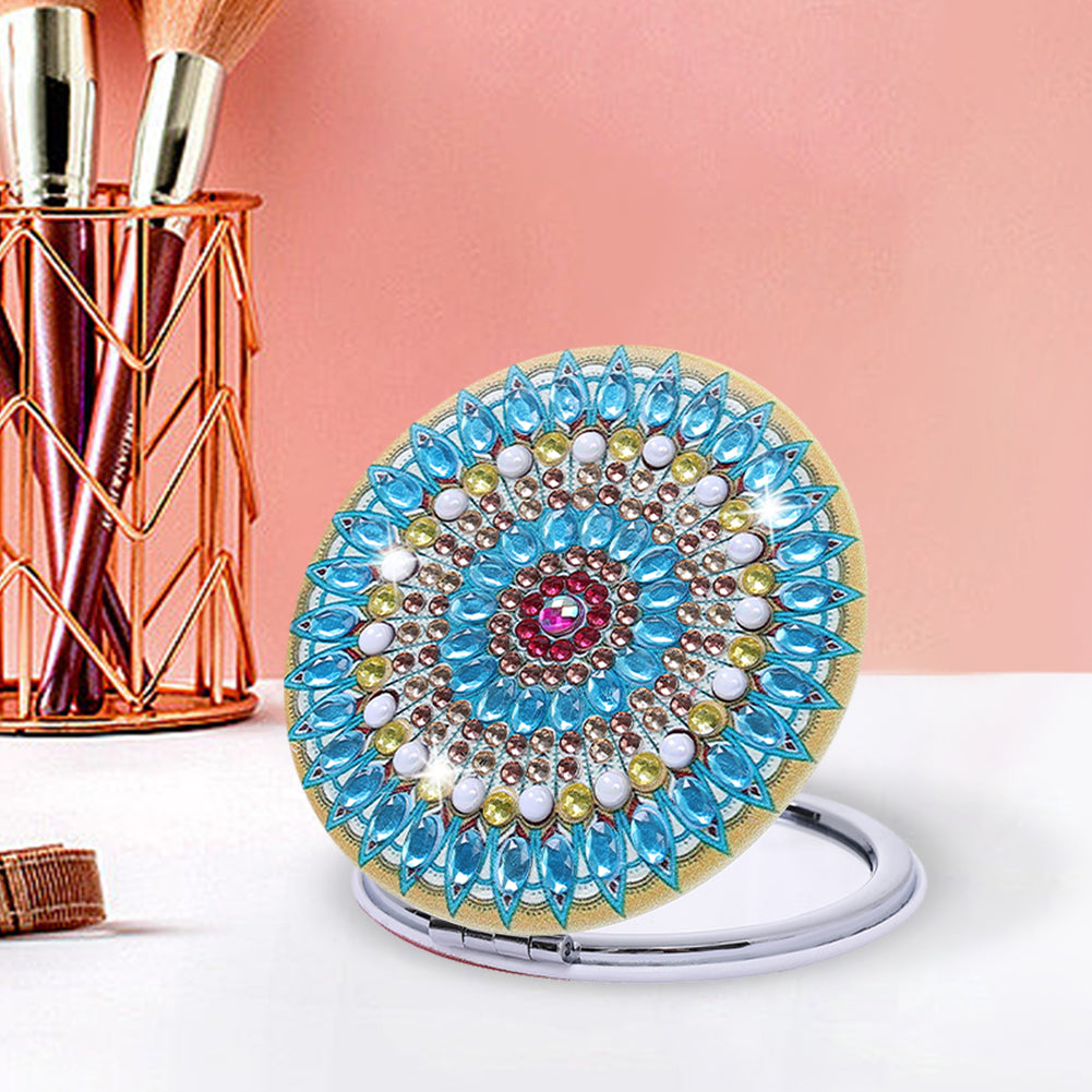 DIY Crystal Diamond Mirror Portable Mandala Art Craft Set Pocket Mirror for Girl