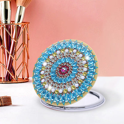 DIY Crystal Diamond Mirror Portable Mandala Art Craft Set Pocket Mirror for Girl