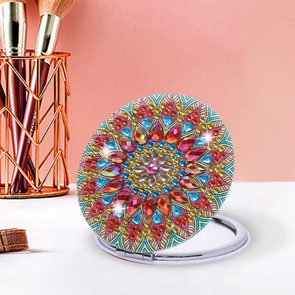 DIY Crystal Diamond Mirror Portable Mandala Art Craft Set Pocket Mirror for Girl