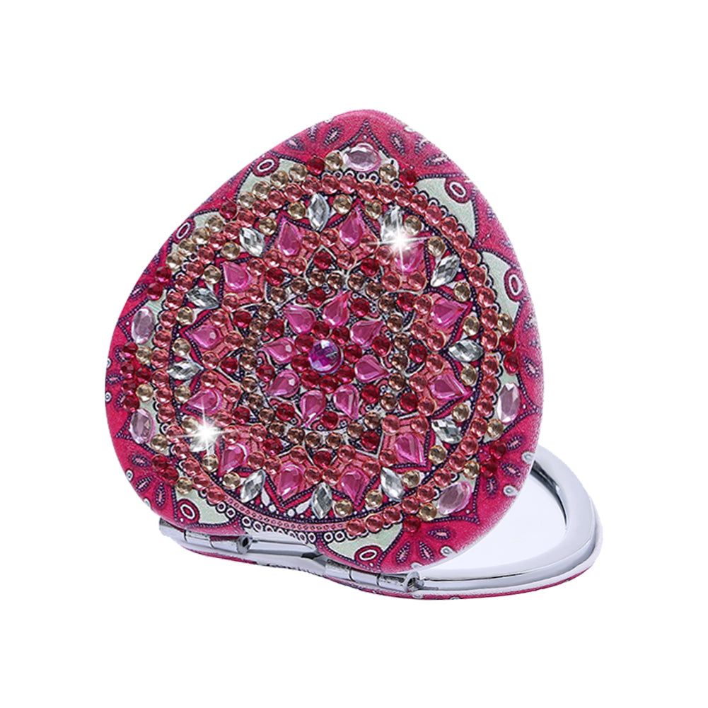 DIY Crystal Diamond Mirror Portable Mandala Art Craft Set Pocket Mirror for Girl
