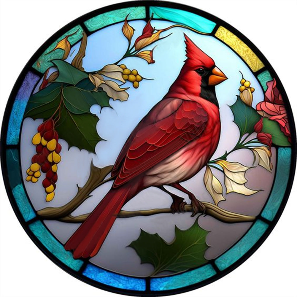 Cardinal Glass Painting Cardinal - Full Round Drill Diamond Painting 30*30CM