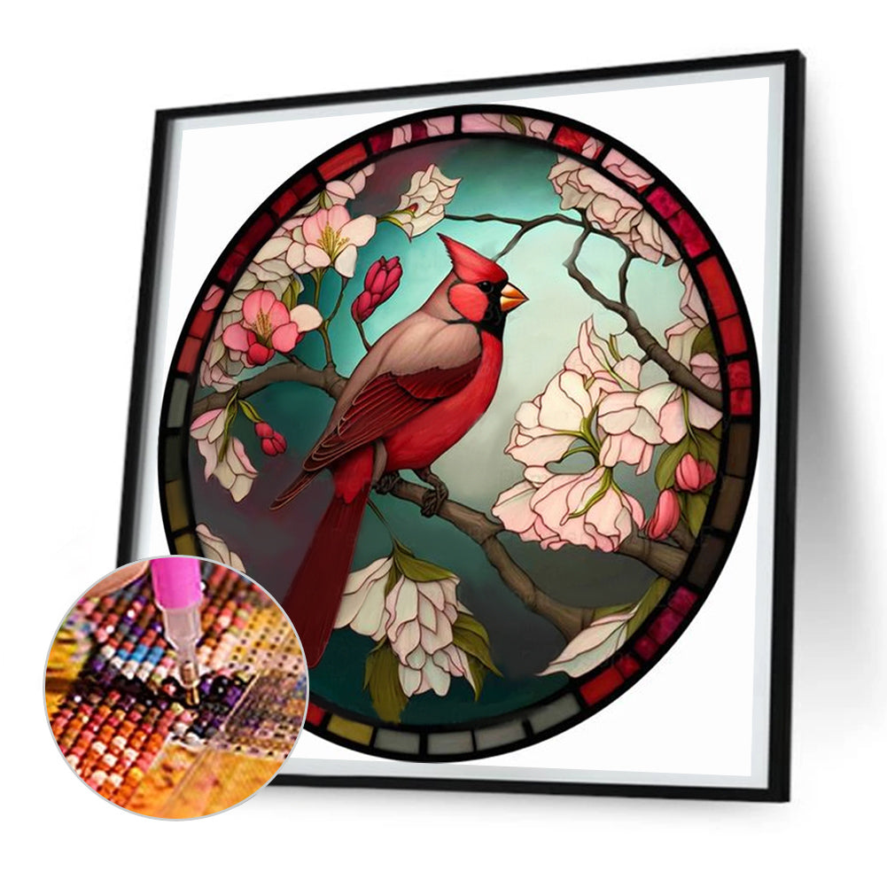 Cardinal Glass Painting Cardinal - Full Round Drill Diamond Painting 30*30CM