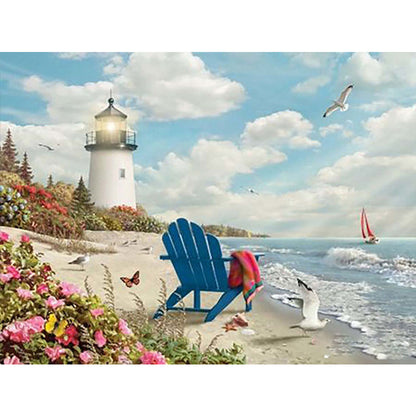 Leisure Time By The Sea - Full Round Drill Diamond Painting 40*30CM