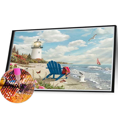 Leisure Time By The Sea - Full Round Drill Diamond Painting 40*30CM