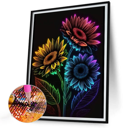 Luminous Sunflower Series - Full Round Drill Diamond Painting 30*40CM