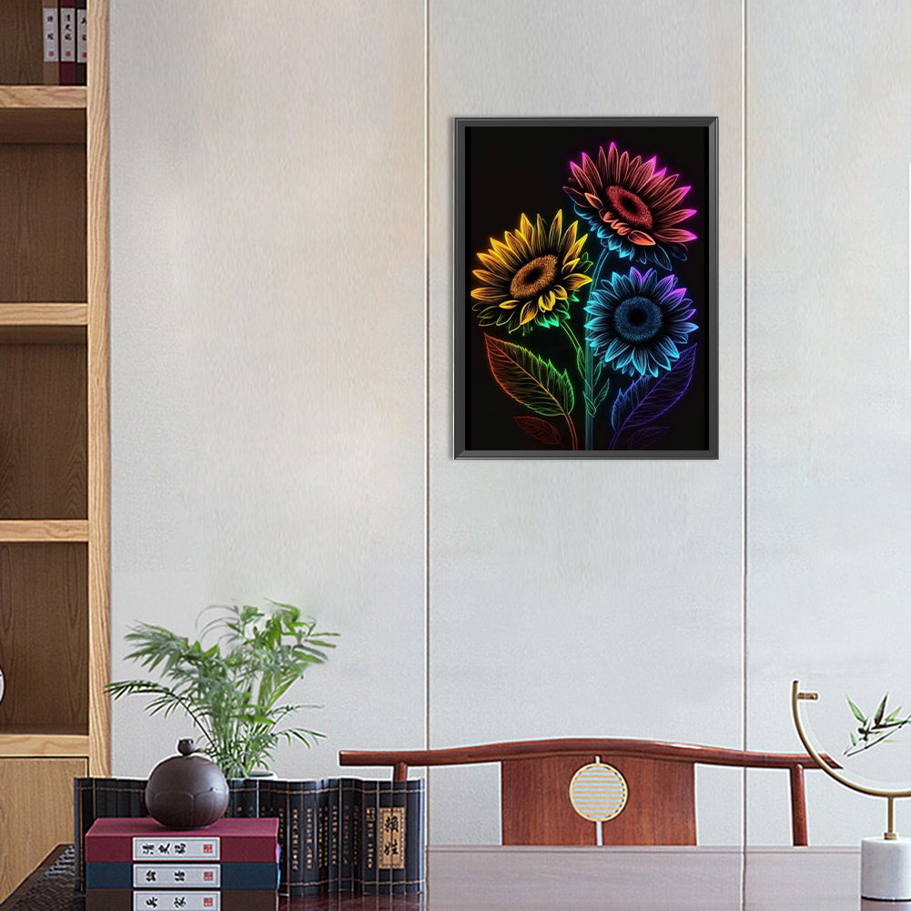 Luminous Sunflower Series - Full Round Drill Diamond Painting 30*40CM
