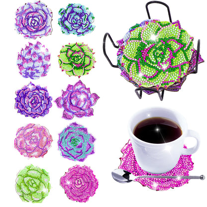 DIY Crystal Drink Coasters Ornament for Adults Kids Diamond Embroidery Kit Decor