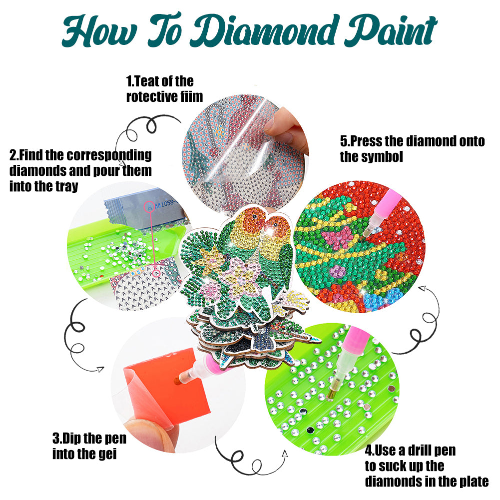 DIY Crystal Drink Coasters Ornament for Adults Kids Diamond Embroidery Kit Decor