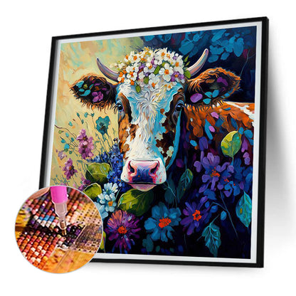 Colorful Cow - Full Round Drill Diamond Painting 30*30CM