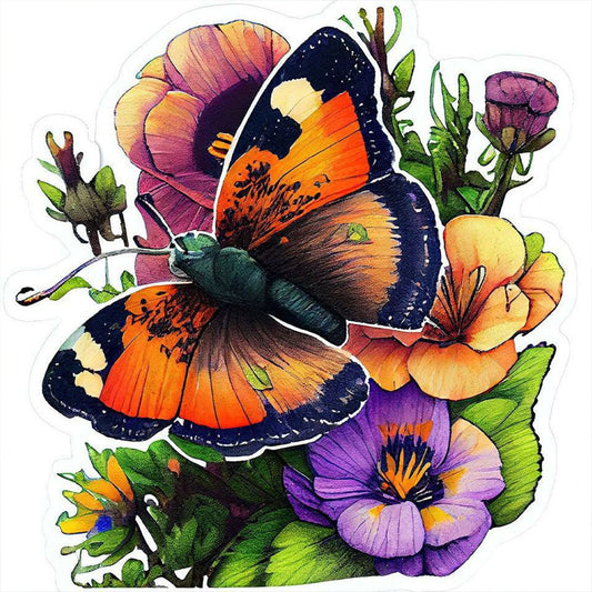 Butterfly - Full Round Drill Diamond Painting 30*30CM