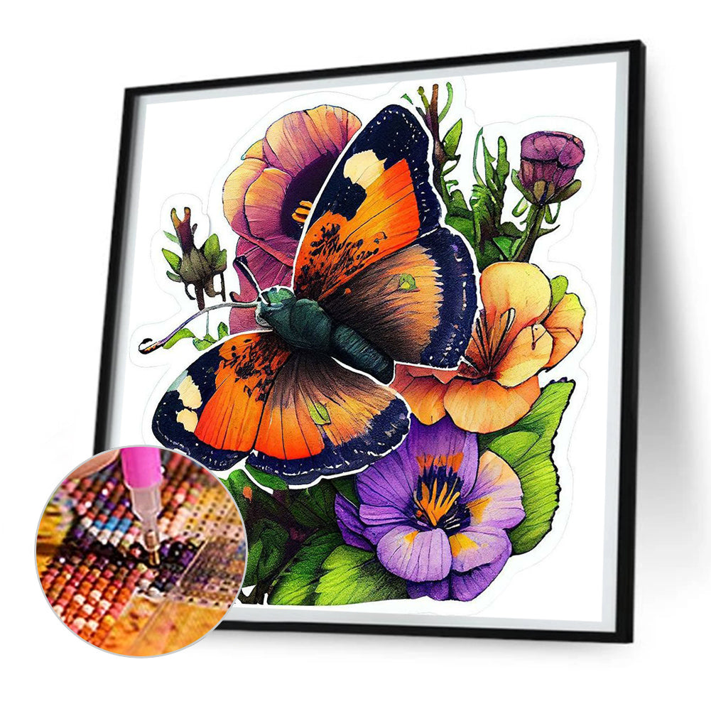 Butterfly - Full Round Drill Diamond Painting 30*30CM