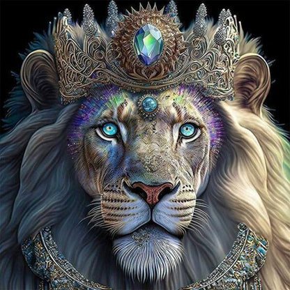 Crowned Lion - Full Round Drill Diamond Painting 30*30CM