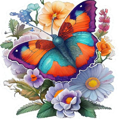 Colorful Butterfly - Full Round Drill Diamond Painting 30*30CM