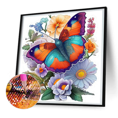 Colorful Butterfly - Full Round Drill Diamond Painting 30*30CM