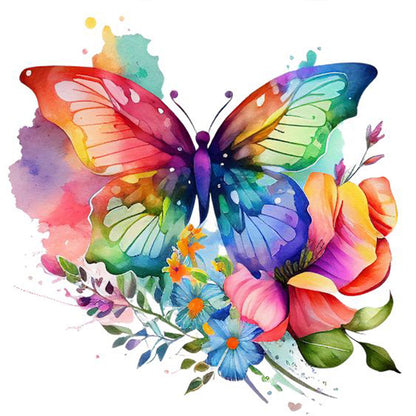 Colorful Butterfly - Full Round Drill Diamond Painting 30*30CM