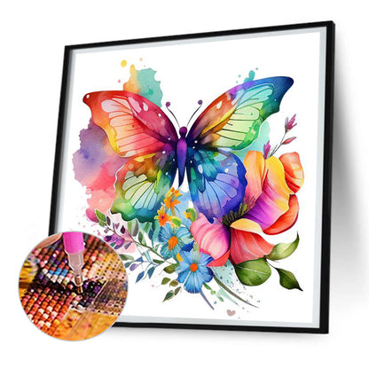 Colorful Butterfly - Full Round Drill Diamond Painting 30*30CM