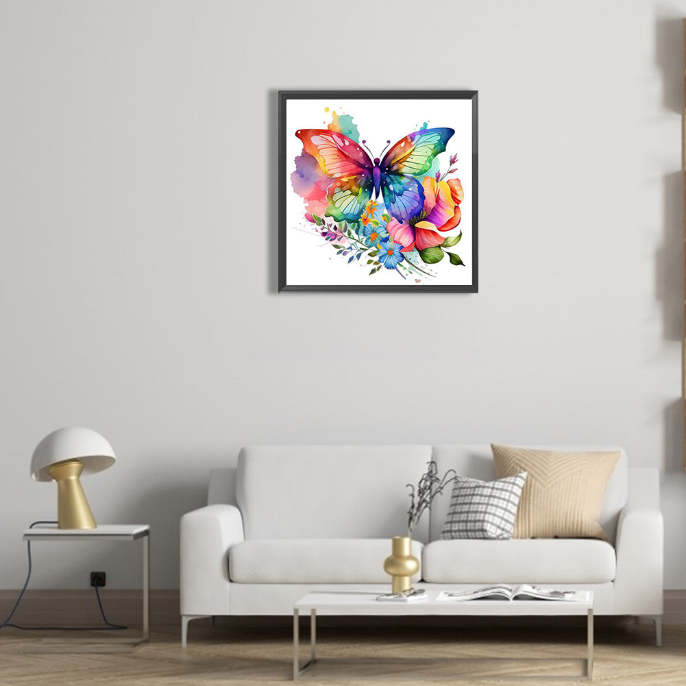 Colorful Butterfly - Full Round Drill Diamond Painting 30*30CM