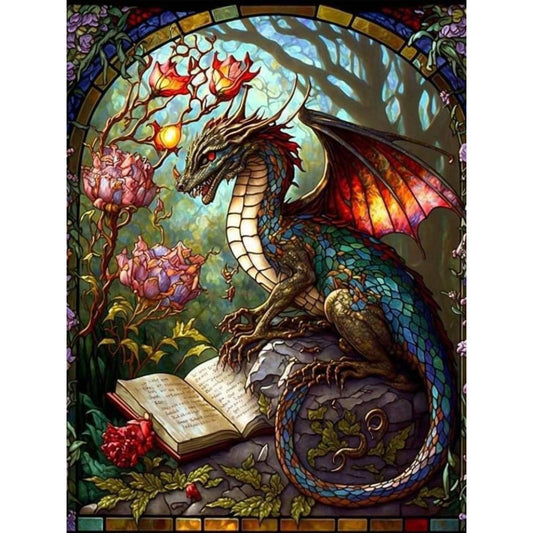 Color Dragon Reading - Full Round Drill Diamond Painting 30*40CM