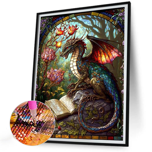 Color Dragon Reading - Full Round Drill Diamond Painting 30*40CM