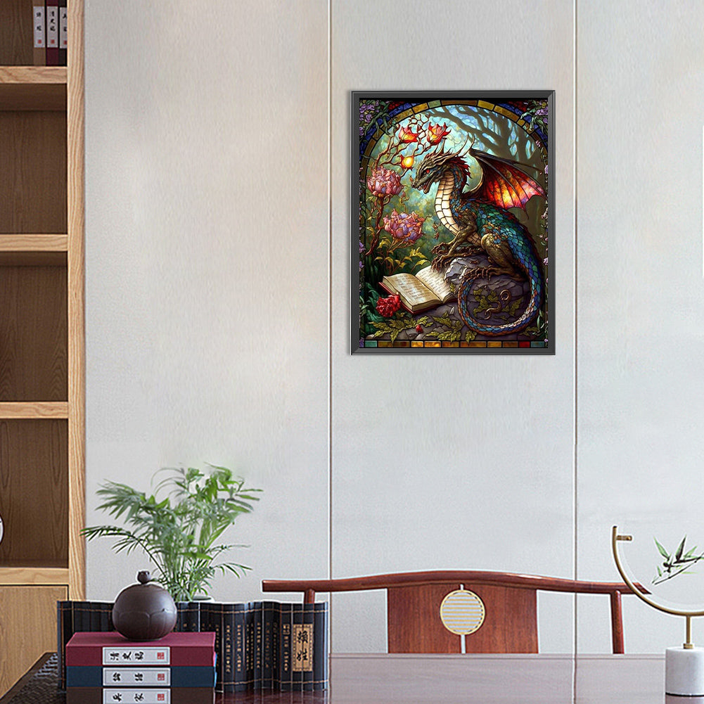 Color Dragon Reading - Full Round Drill Diamond Painting 30*40CM