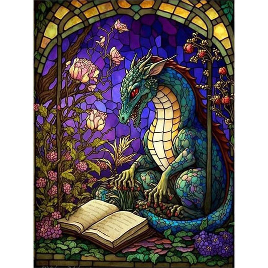 Color Dragon Reading - Full Round Drill Diamond Painting 30*40CM