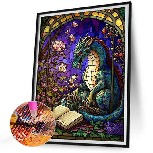Color Dragon Reading - Full Round Drill Diamond Painting 30*40CM