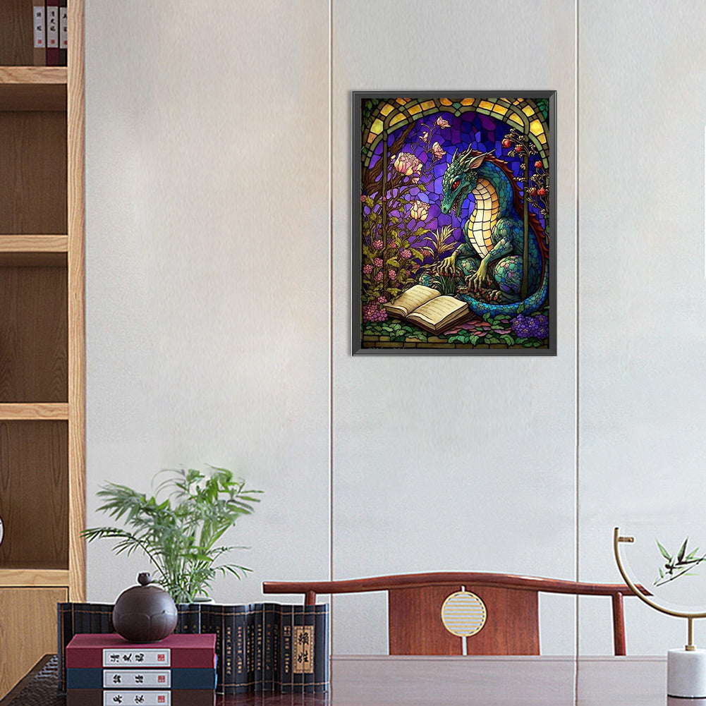 Color Dragon Reading - Full Round Drill Diamond Painting 30*40CM