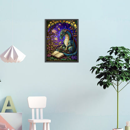 Color Dragon Reading - Full Round Drill Diamond Painting 30*40CM