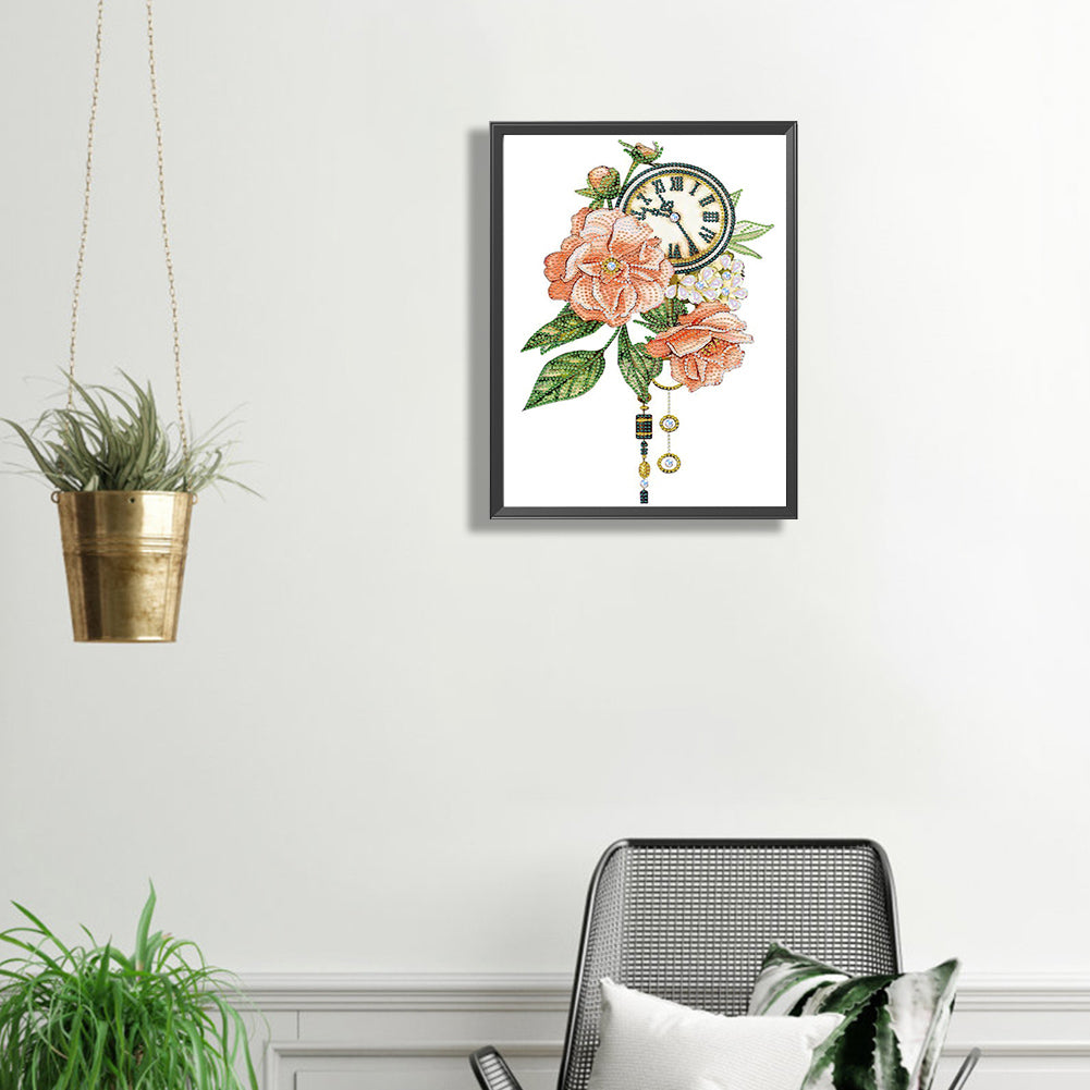 Flower Butterfly Key Pendant - Special Shaped Drill Diamond Painting 30*40CM