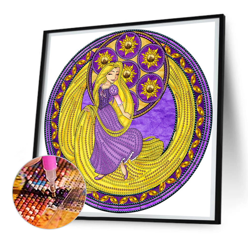 Long Hair Princess - Special Shaped Drill Diamond Painting 30*30CM