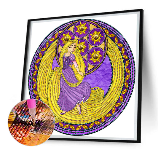 Long Hair Princess - Special Shaped Drill Diamond Painting 30*30CM