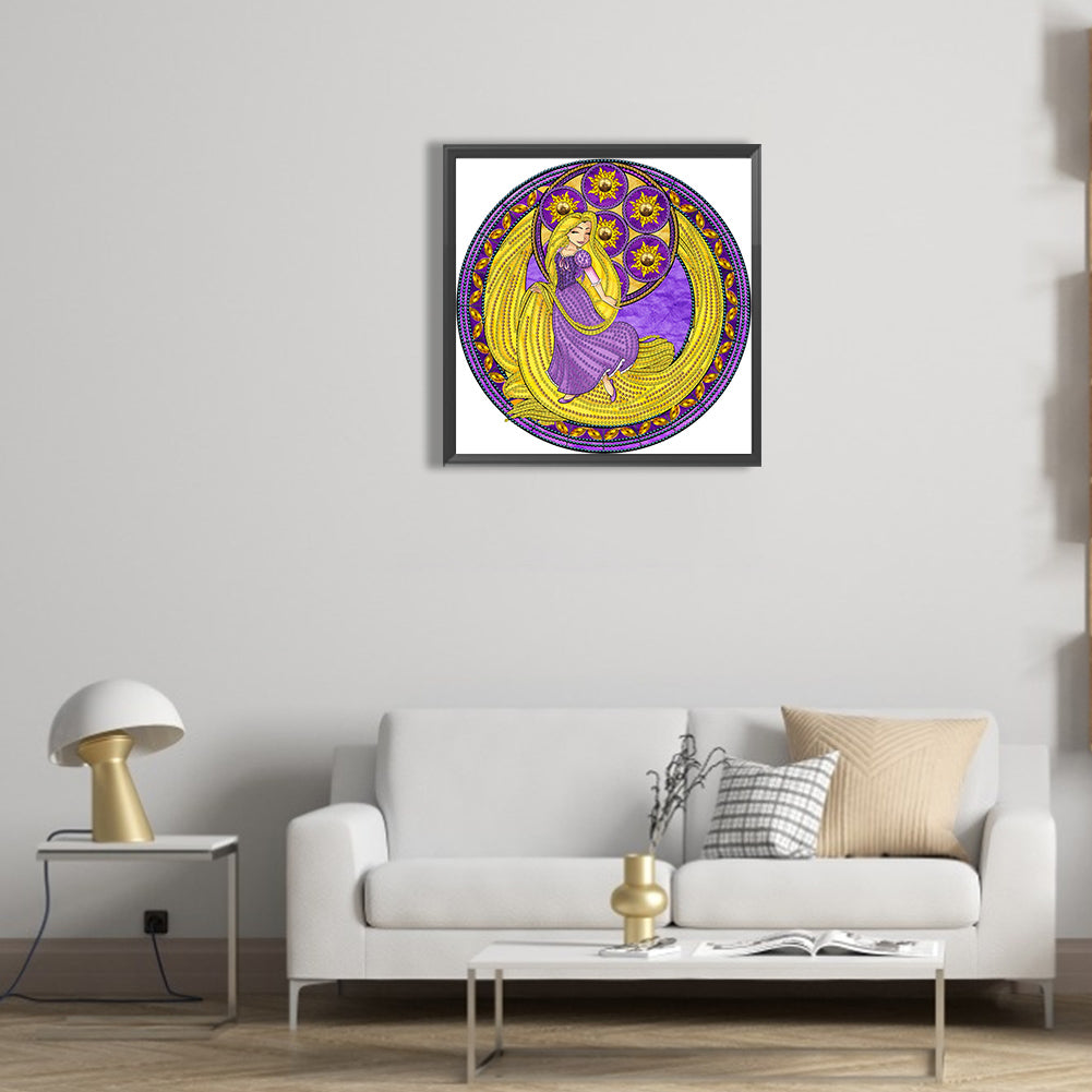 Long Hair Princess - Special Shaped Drill Diamond Painting 30*30CM