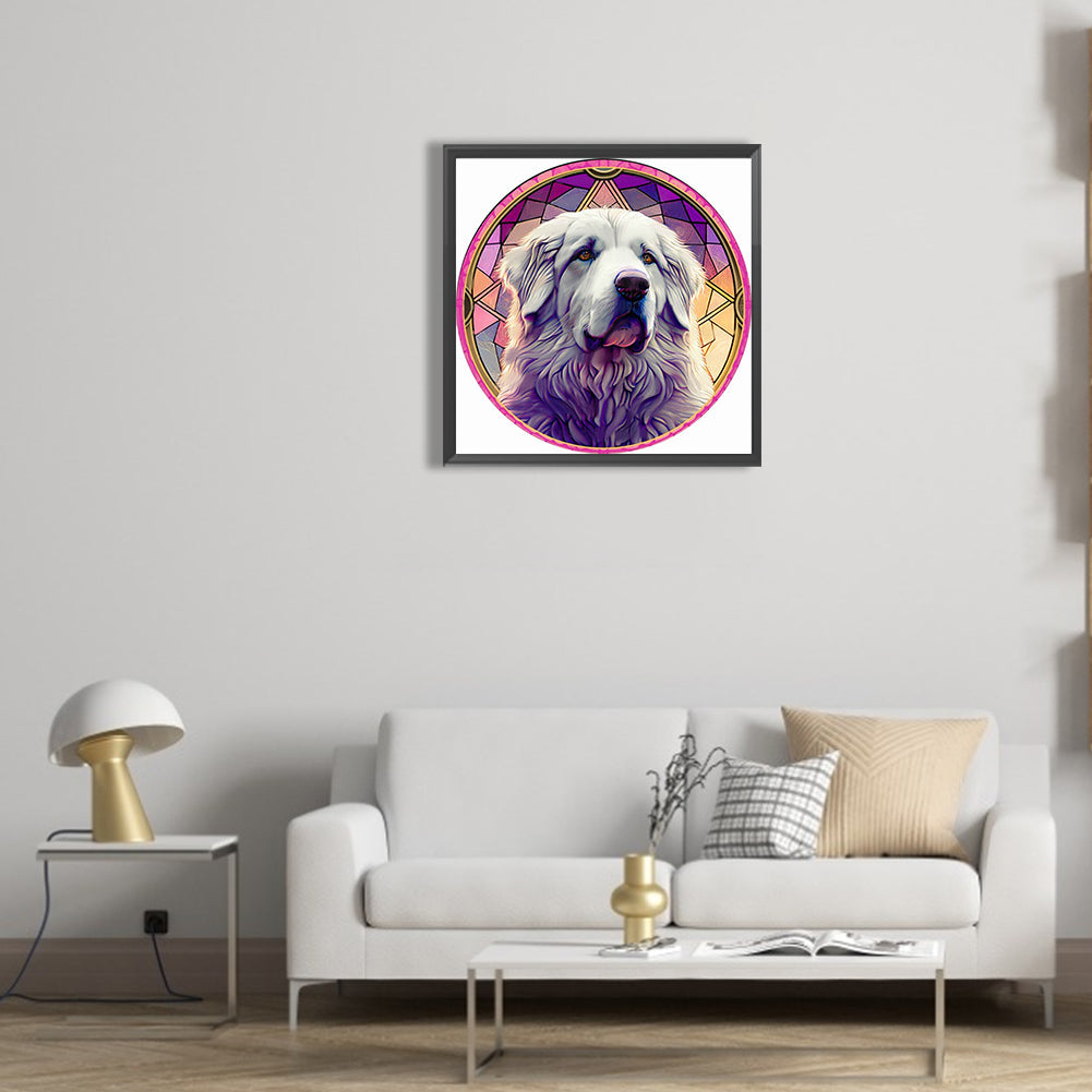 Round Plate Glass Painting Puppy - Full Round Drill Diamond Painting 30*30CM