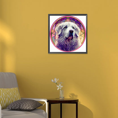 Round Plate Glass Painting Puppy - Full Round Drill Diamond Painting 30*30CM