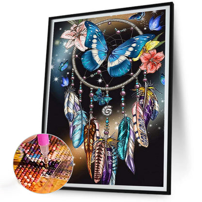 Butterfly Dream Catcher - Full Round Drill Diamond Painting 30*40CM