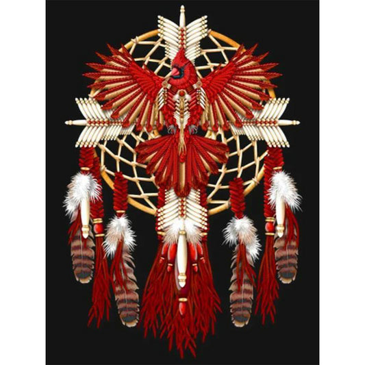 Cardinal Dream Catcher - Full Square Drill Diamond Painting 30*40CM