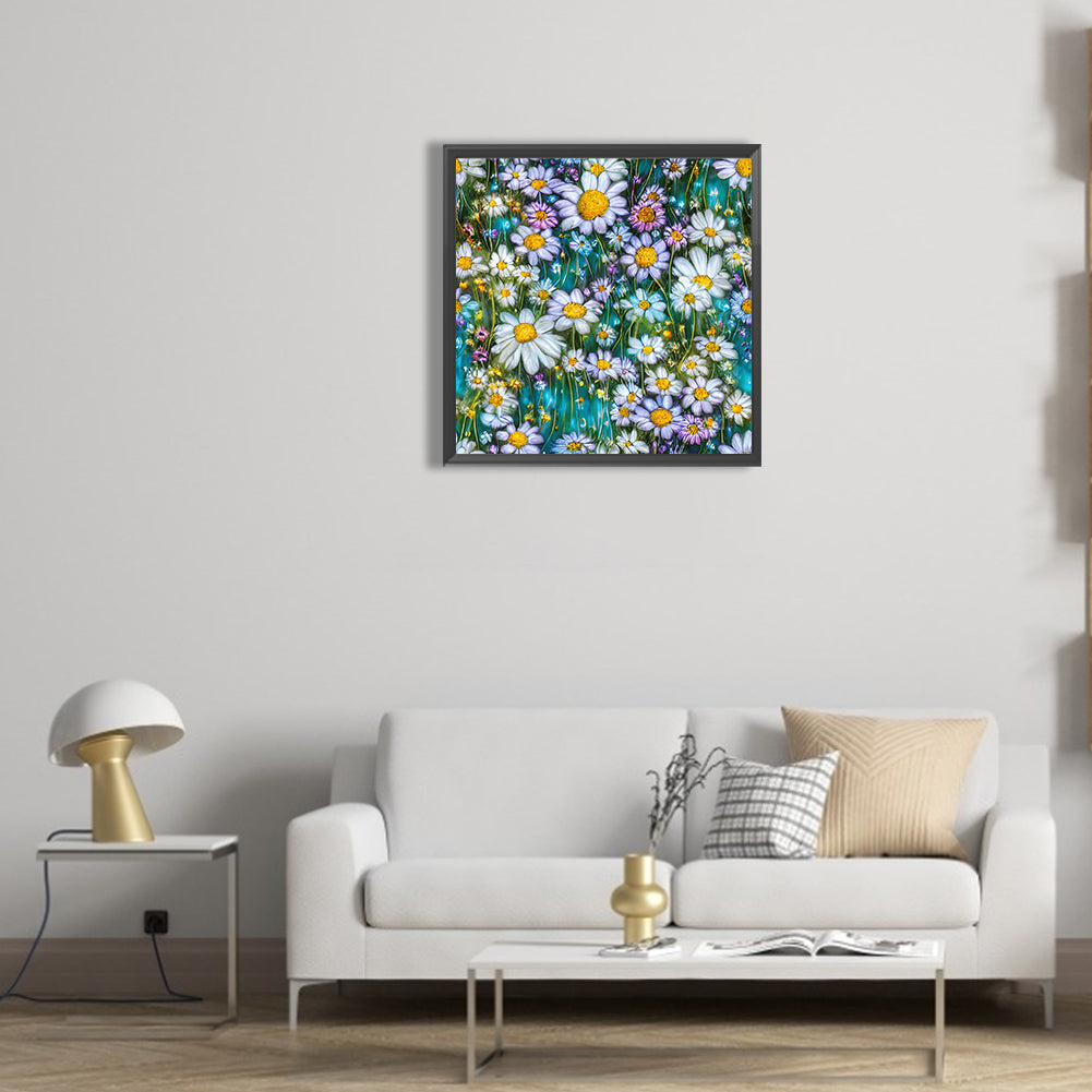 Daisy Bushes - Full Round Drill Diamond Painting 30*30CM